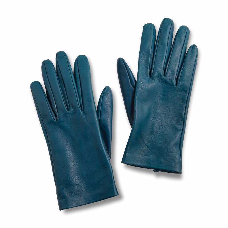 Women's Leather Gloves (Blue)